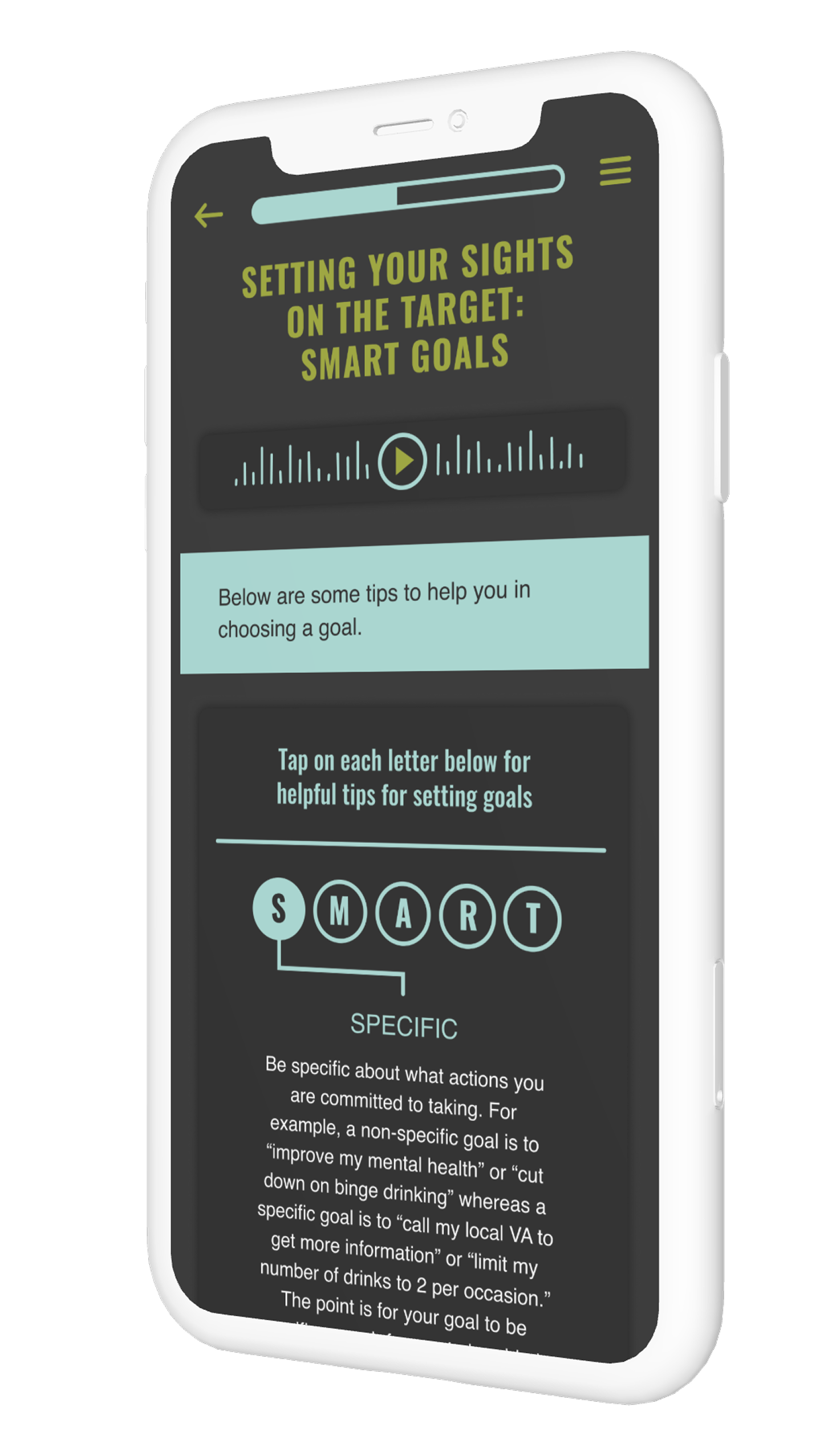 Smart goals phone image