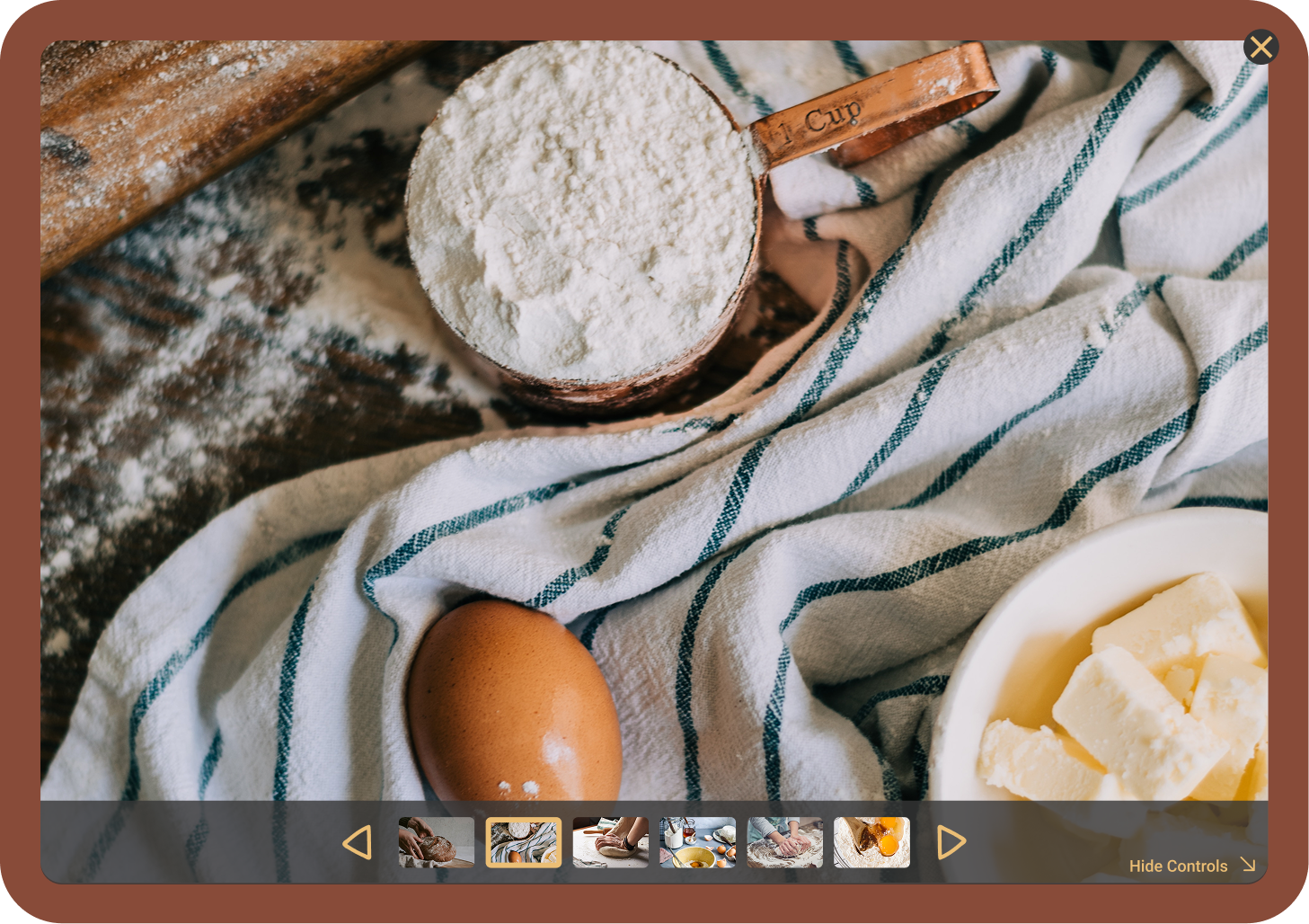 Carousel screen showing ingredients
