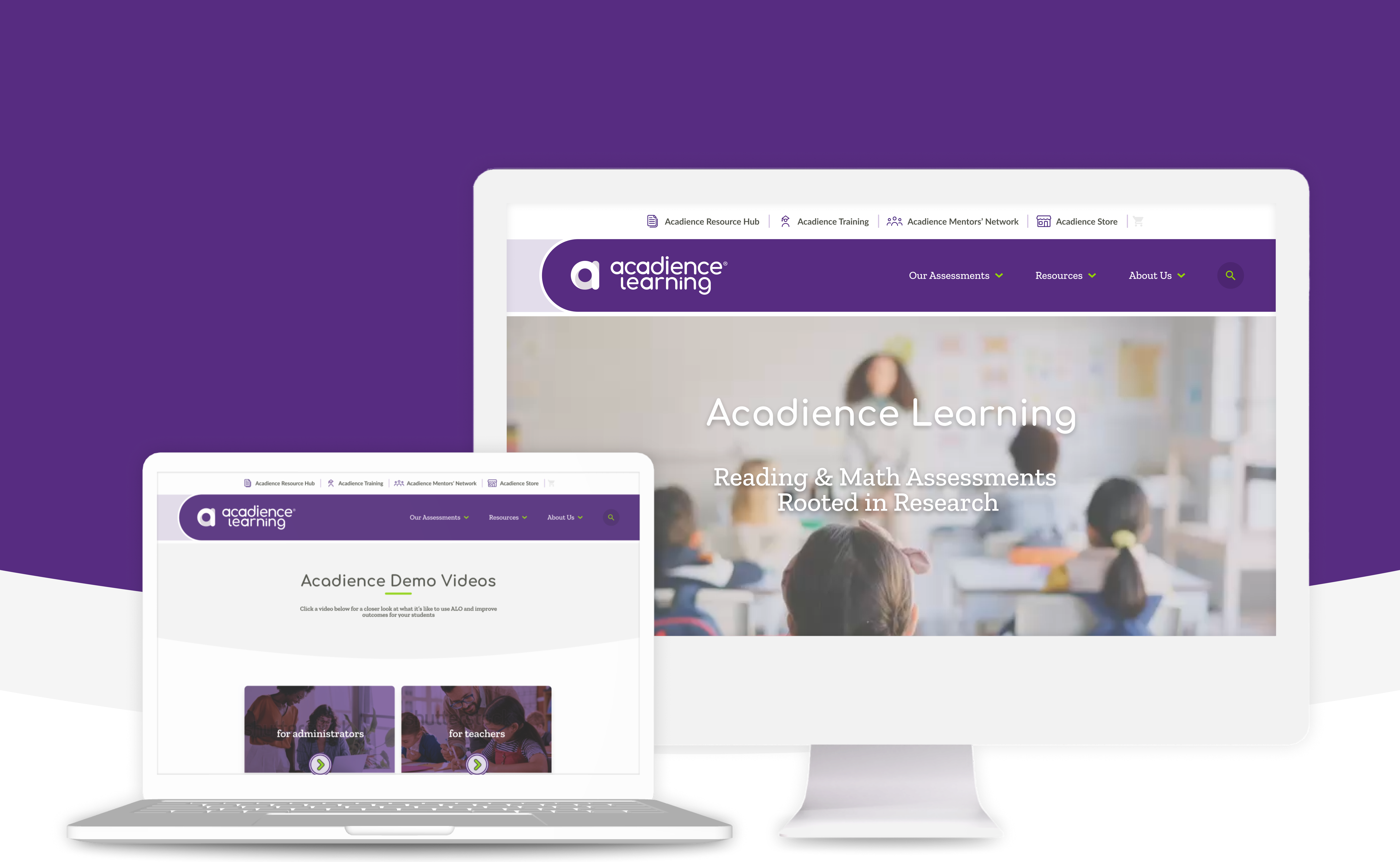Acadience website redesign hero